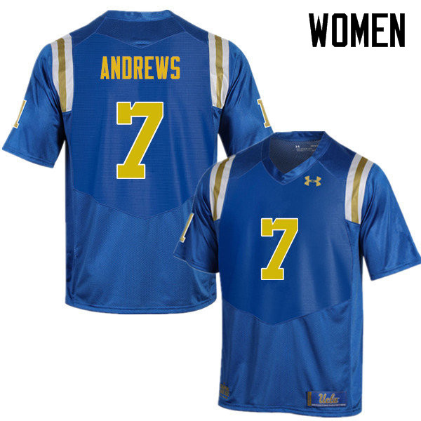Women #7 Darren Andrews UCLA Bruins Under Armour College Football Jerseys Sale-Blue